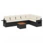 Preview: 8-tlg. Garten-Sofagarnitur mit Kissen Schwarz Poly Rattan