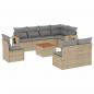 Preview: 9-tlg. Garten-Sofagarnitur mit Kissen Beige Poly Rattan