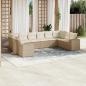 Preview: ARDEBO.de - 10-tlg. Garten-Sofagarnitur mit Kissen Beige Poly Rattan