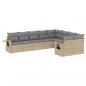 Preview: 9-tlg. Garten-Sofagarnitur mit Kissen Beige Poly Rattan