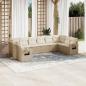 Preview: ARDEBO.de - 10-tlg. Garten-Sofagarnitur mit Kissen Beige Poly Rattan
