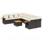 Preview: 9-tlg. Garten-Sofagarnitur mit Kissen Schwarz Poly Rattan