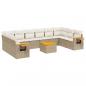 Preview: 11-tlg. Garten-Sofagarnitur mit Kissen Beige Poly Rattan