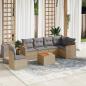 Preview: ARDEBO.de - 7-tlg. Garten-Sofagarnitur mit Kissen Beige Poly Rattan
