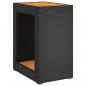 Preview: Garten-Beistelltisch mit Holzplatte Schwarz Poly Rattan