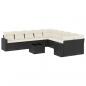 Preview: 11-tlg. Garten-Sofagarnitur mit Kissen Schwarz Poly Rattan