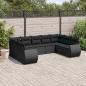Preview: ARDEBO.de - 9-tlg. Garten-Sofagarnitur mit Kissen Schwarz Poly Rattan
