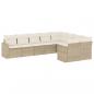 Preview: 9-tlg. Garten-Sofagarnitur mit Kissen Beige Poly Rattan