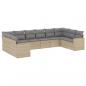 Preview: 10-tlg. Garten-Sofagarnitur mit Kissen Beige Poly Rattan