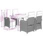 Preview: 5-tlg. Garten-Essgruppe mit Kissen Schwarz Poly Rattan