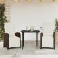 Preview: ARDEBO.de - 3-tlg. Bistro-Set mit Kissen Braun Poly Rattan