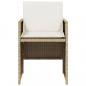 Preview: 5-tlg. Garten-Essgruppe mit Kissen Beige Poly Rattan
