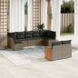 Preview: ARDEBO.de - 9-tlg. Garten-Sofagarnitur mit Kissen Grau Poly Rattan