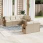 Preview: ARDEBO.de - 7-tlg. Garten-Sofagarnitur mit Kissen Beige Poly Rattan