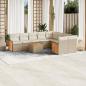 Preview: ARDEBO.de - 10-tlg. Garten-Sofagarnitur mit Kissen Beige Poly Rattan