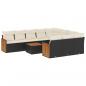 Preview: 11-tlg. Garten-Sofagarnitur mit Kissen Schwarz Poly Rattan