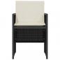 Preview: 3-tlg. Bistro-Set mit Kissen Schwarz Poly Rattan