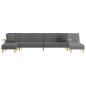 Preview: Schlafsofa in L-Form Dunkelgrau 279x140x70 cm Stoff