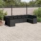 Preview: ARDEBO.de - 10-tlg. Garten-Sofagarnitur mit Kissen Schwarz Poly Rattan