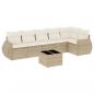 Preview: 7-tlg. Garten-Sofagarnitur mit Kissen Beige Poly Rattan