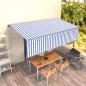 Preview: ARDEBO.de - Markise Automatisch Einziehbar mit Volant 5x3 m Blau & Weiß