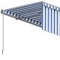 Preview: Markise Automatisch Einziehbar mit Volant 5x3 m Blau & Weiß