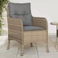 Preview: ARDEBO.de - Gartenstühle mit Kissen 2 Stk. Beigemischung Poly Rattan
