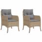 Preview: Gartenstühle mit Kissen 2 Stk. Beigemischung Poly Rattan