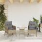 Preview: Gartenstühle mit Kissen 2 Stk. Beigemischung Poly Rattan
