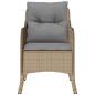 Preview: Gartenstühle mit Kissen 2 Stk. Beigemischung Poly Rattan