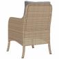 Preview: Gartenstühle mit Kissen 2 Stk. Beigemischung Poly Rattan