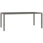 Preview: 7-tlg. Garten-Essgruppe mit Kissen Grau Poly Rattan