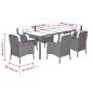 Preview: 7-tlg. Garten-Essgruppe mit Kissen Grau Poly Rattan