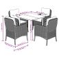 Preview: 5-tlg. Garten-Essgruppe mit Kissen Braun Poly Rattan