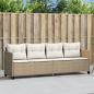 Preview: ARDEBO.de - Sonnenliege mit Kissen Beige Poly Rattan