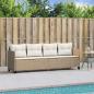 Preview: Sonnenliege mit Kissen Beige Poly Rattan