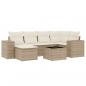 Preview: 7-tlg. Garten-Sofagarnitur mit Kissen Beige Poly Rattan