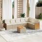 Preview: ARDEBO.de - 8-tlg. Garten-Sofagarnitur mit Kissen Beige Poly Rattan