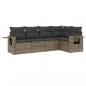 Preview: 5-tlg. Garten-Sofagarnitur mit Kissen Grau Poly Rattan