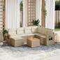 Preview: ARDEBO.de - 8-tlg. Garten-Sofagarnitur mit Kissen Beige Poly Rattan