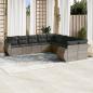 Preview: ARDEBO.de - 10-tlg. Garten-Sofagarnitur mit Kissen Grau Poly Rattan