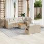 Preview: ARDEBO.de - 10-tlg. Garten-Sofagarnitur mit Kissen Beige Poly Rattan