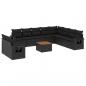 Preview: 11-tlg. Garten-Sofagarnitur mit Kissen Schwarz Poly Rattan