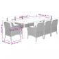 Preview: 9-tlg. Garten-Essgruppe mit Kissen Braun Poly Rattan