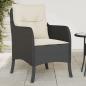 Preview: ARDEBO.de - Gartenstühle mit Kissen 2 Stk. Schwarz Poly Rattan