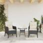 Preview: Gartenstühle mit Kissen 2 Stk. Schwarz Poly Rattan