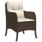 Preview: Gartenstühle mit Kissen 2 Stk. Braun Poly Rattan