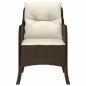 Preview: Gartenstühle mit Kissen 2 Stk. Braun Poly Rattan