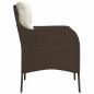 Preview: Gartenstühle mit Kissen 2 Stk. Braun Poly Rattan