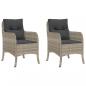 Preview: Gartenstühle mit Kissen 2 Stk. Hellgrau Poly Rattan